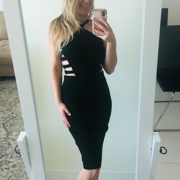 NWT Tobi sexy black cutout midi dress - Picture 4 of 7